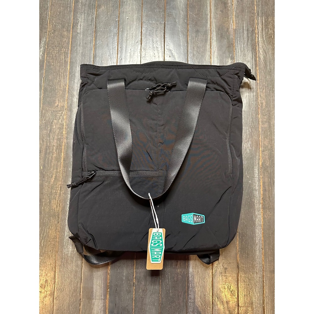 Bagsmart Quilted Convertible Tote Backpack Black Laptop Travel Bag